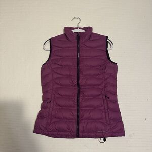 Eddie Bauer Women’s Tall Small  Purple Quilted Puffer Vest Full Zip